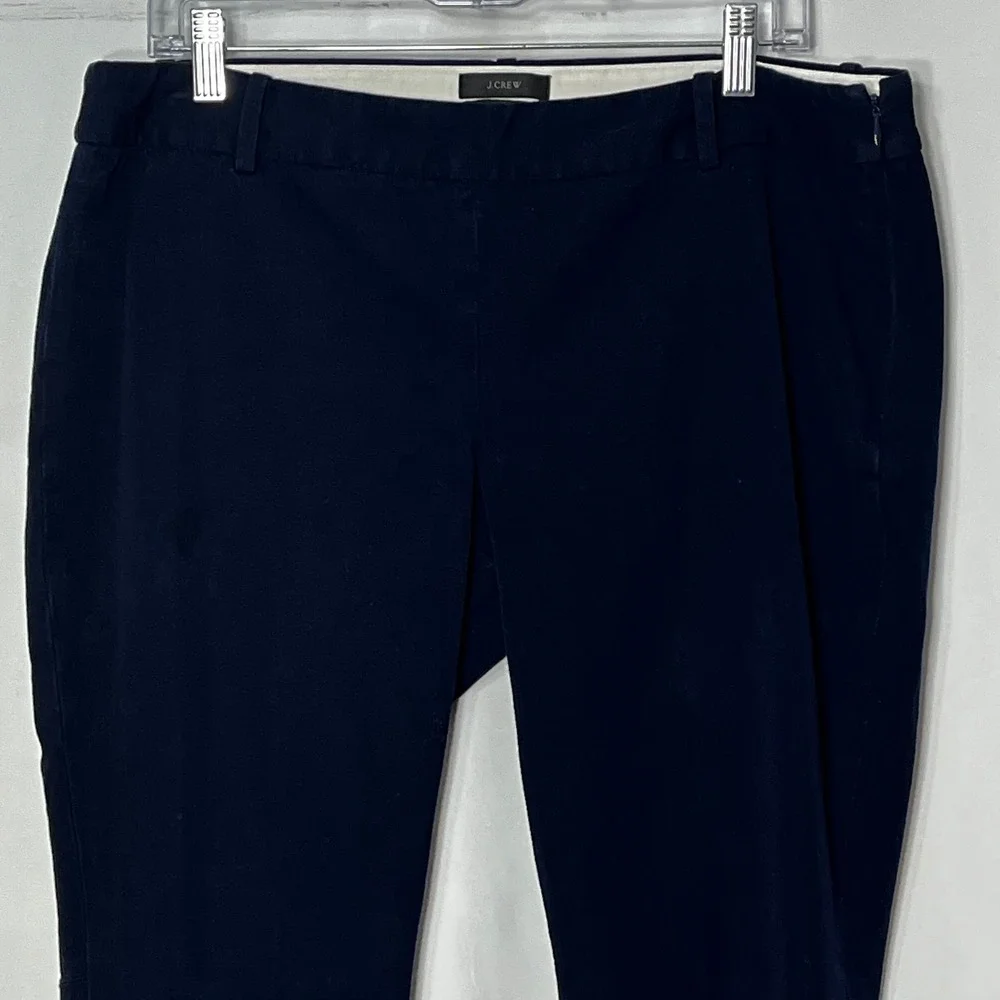 J.Crew Minnie Pant Navy Blue Side Zip Cropped Stretch‎ Trousers 18850 Womens 16